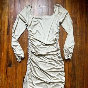 Satin Nude Bodycon Dress